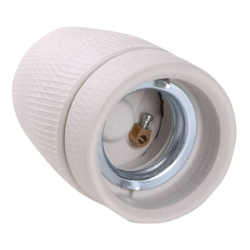 Rå porcelænsfatning E27 i hvid