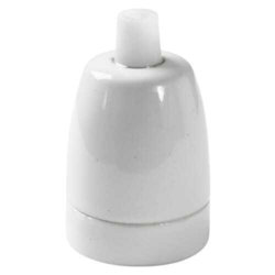 Glat flot hvid porcelænsfatning E27