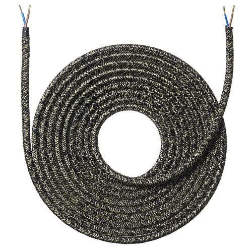 Stofledning i meleret sort på 4 meter