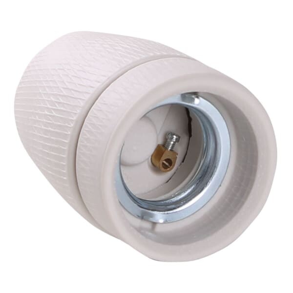 Rå porcelænsfatning E27 i hvid