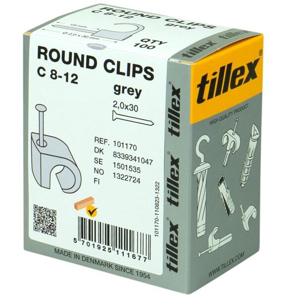 Kabel Clips i Grå- 20-26mm