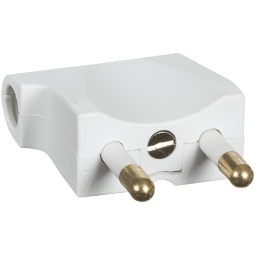 Vikel stikprop flad i hvid