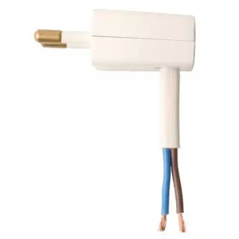 Lodret vinklet stikprop i hvid