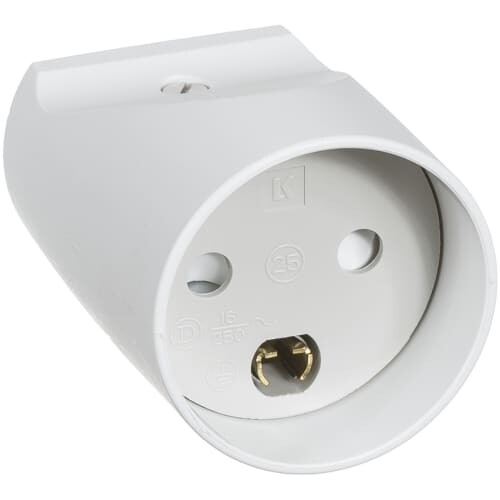 Runde forlængerled eller hun stikprop i hvid