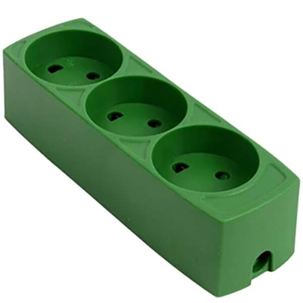 3-stiksdåse i Grøn