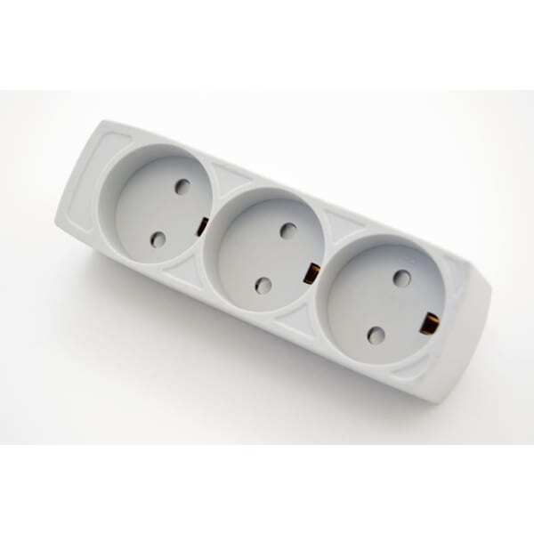 3-stiksdåse i Lysegrå