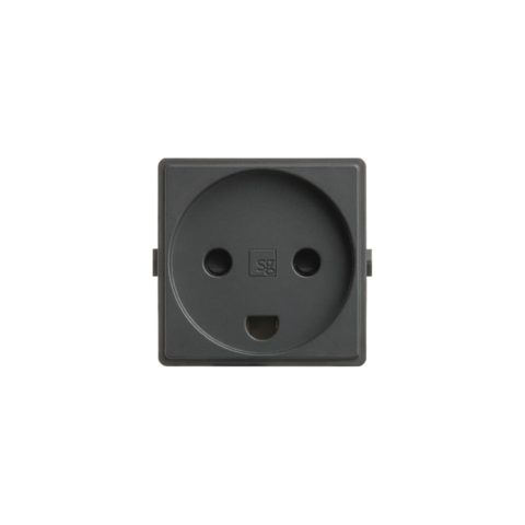 Koksgrå stikkontakt i 1 modul