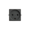 Koksgrå stikkontakt i 1 modul